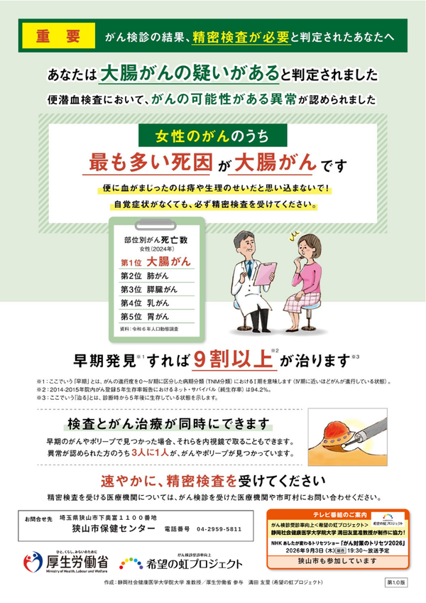 精密検査の方への送付リーフレット