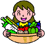 野菜を抱えた人の画像