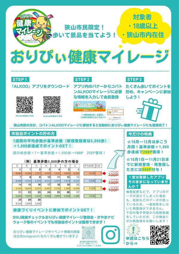 おりぴぃ健康マイレージポスター