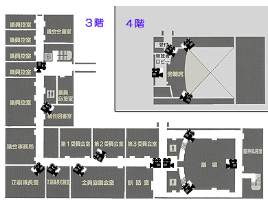 議場のレイアウトす図