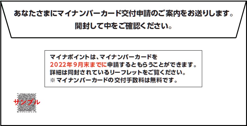 マイナンバーカード交付申請書の封筒（裏イメージ）