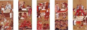 左から秦広王、初江王、宋帝王、五官王、閻魔王