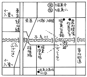 童絵作家池原昭治氏による手書きの地図