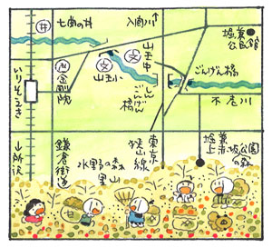 童絵作家池原昭治氏による手書きの地図