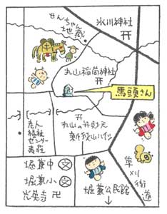 童絵作家池原昭治氏による手書きの地図