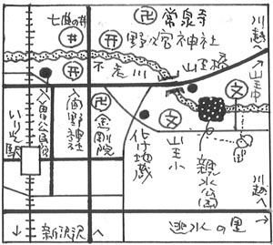 童絵作家池原昭治氏による手書きの地図