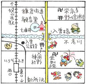 童絵作家池原昭治氏による手書きの地図
