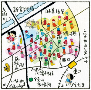 童絵作家池原昭治氏による手書きの地図