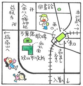 童絵作家池原昭治氏による手書きの地図