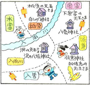 童絵作家池原昭治氏による手書きの地図