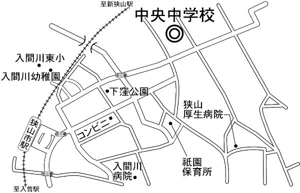 第6投票所　中央中学校　案内図