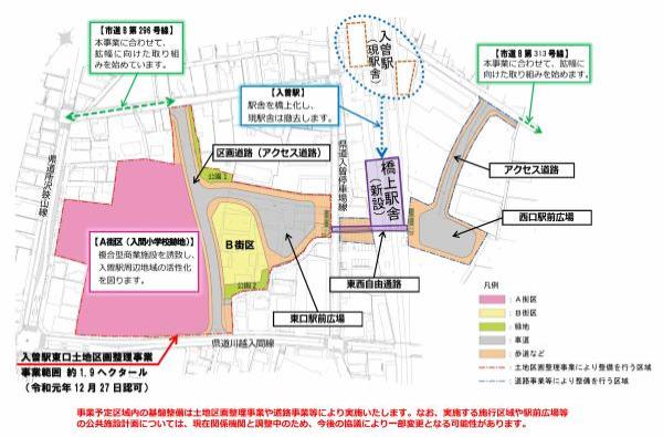 入曽駅周辺土地利用計画図