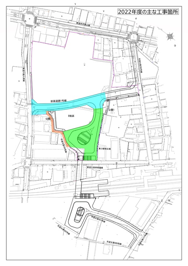 2022年度の主な工事箇所の図