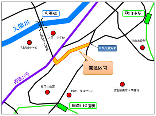 図　狭山市駅上諏訪線位置図