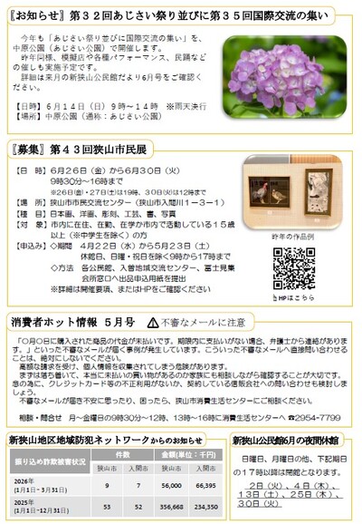 公民館だより5月号【裏面】